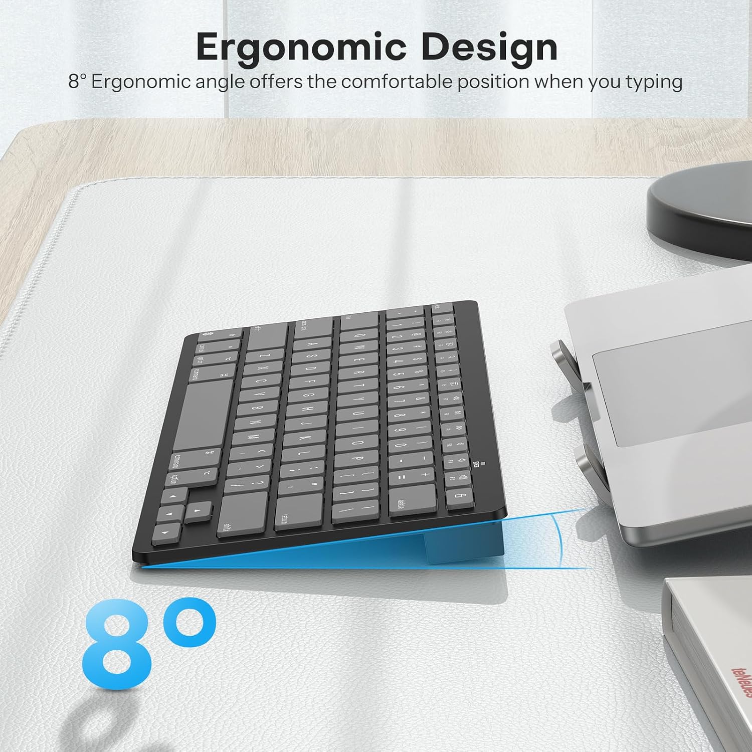 OMOTON Ultra-Slim Wireless Keyboard for Mac (MacOS 10.10+), Compact Size image 5