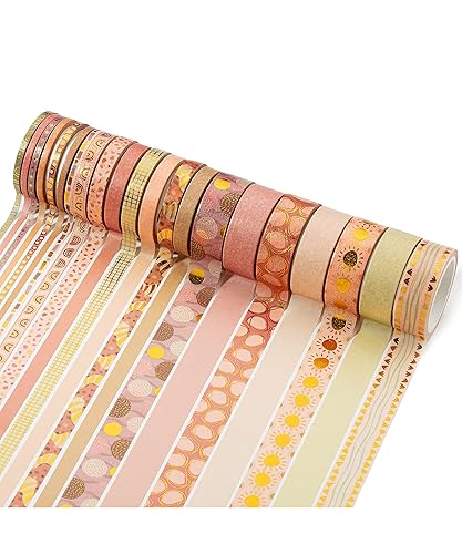 Mr. Pen - Juego de cintas washi, 21 rollo, diseño bohemio, cinta decorativa, cintas washi, cinta washi linda, cinta linda, cinta de color, cinta de