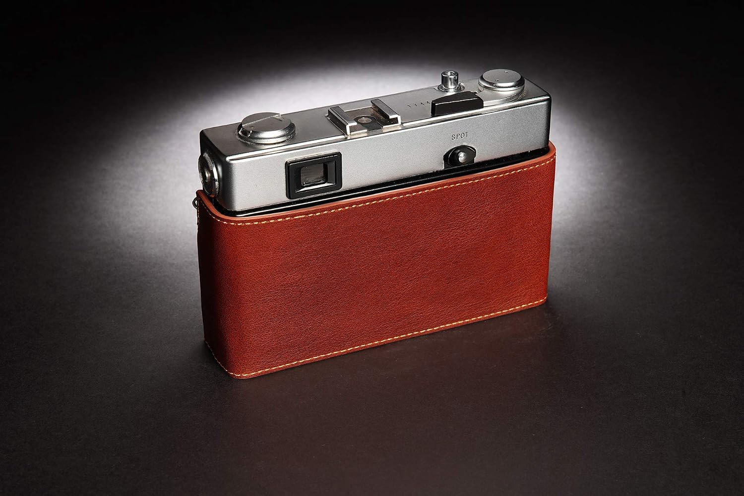 35 SP Case, BolinUS Handmade Genuine Real Leather Half Camera Case Bag Cover for Olympus 35 SP Camera with Hand Strap (LavaBrown)