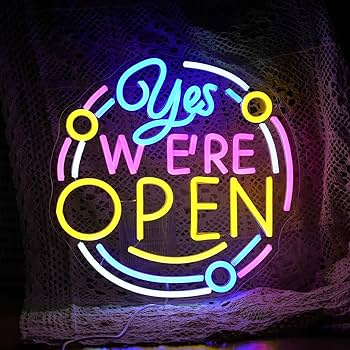 Amazon.co.jp: Yes We are Openネオンサイン LED壁の装飾のため