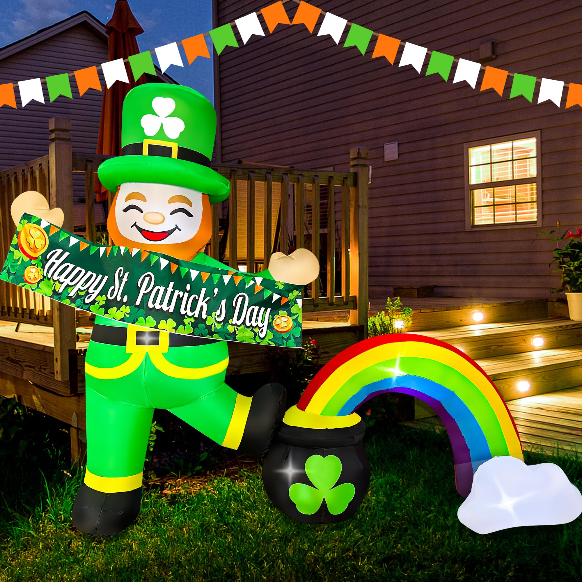 Amazon.com: BLOWOUT FUN 8FT St Patricks Day Inflatables Outdoor  display picture 1