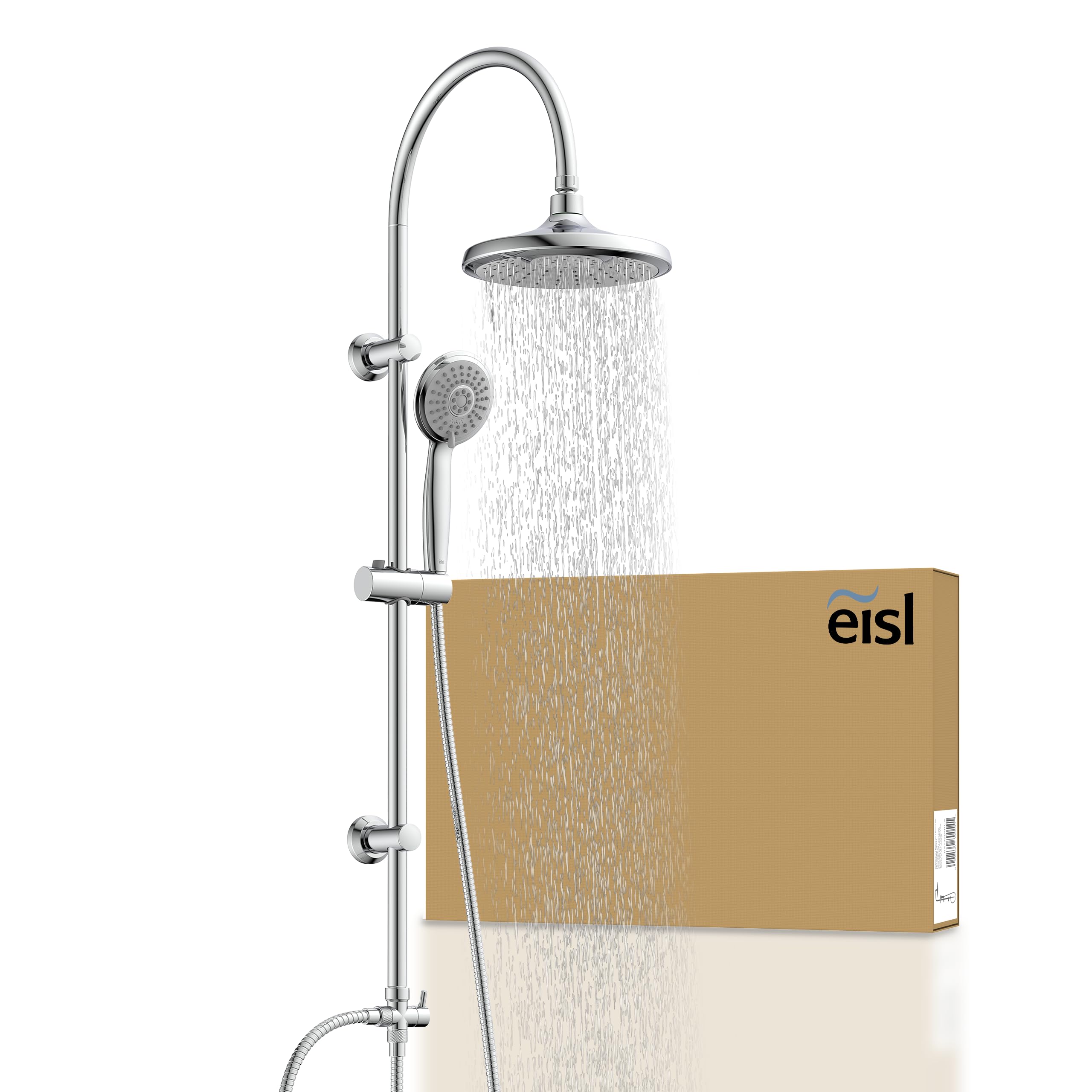 Zestaw prysznicowy EISL SOMMERREGEN, z deszczownicą (Ø 220 mm) i główką prysznicową 3 rodzaje strumienia, idealny do modernizacji - chrom