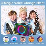 Karaoke Machine, Portable Bluetooth Speaker with 2 Wireless Microphone for Adults Kids with LED Lights Power Amplifiers, Karaoke Microphone PA System Supports USB,Gift for Party(Black)
