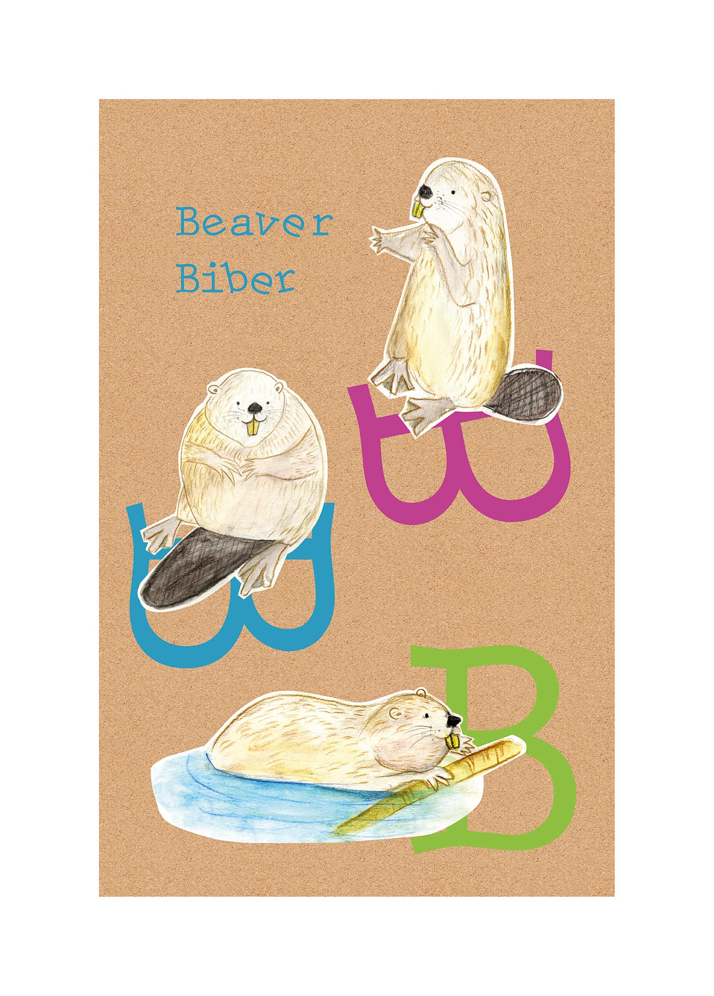 Affiche ABC Animal B Komar 50 x 70 cm pour créer un coin lecture doux