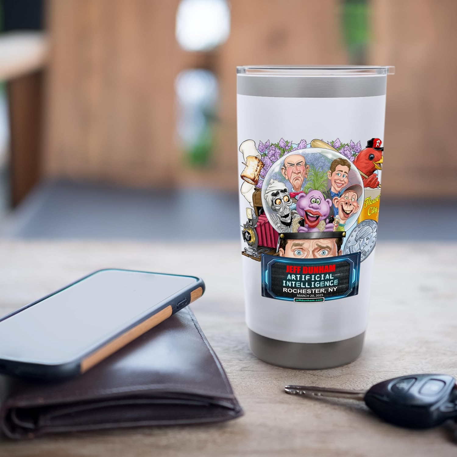 Jeff Dunham Rochester, NY (2025) Stainless Steel Insulated Tumbler - Image 7