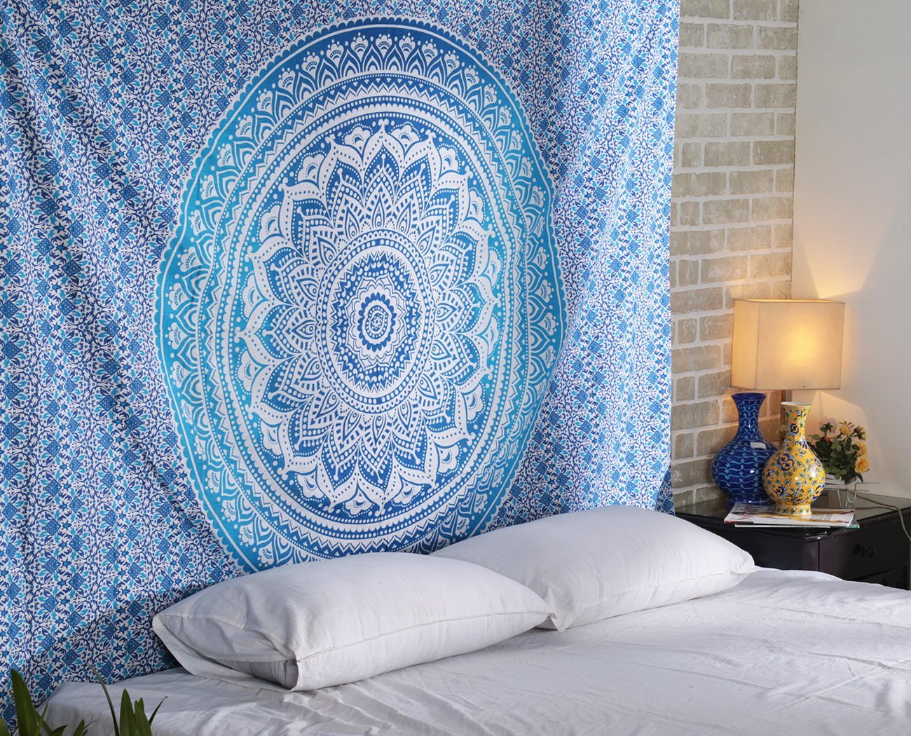 Ombre Mandala Tapestry - Pink Boho Wall Hanging -4 Ombre Mandala Tapestry - Pink Boho Wall Hanging -4