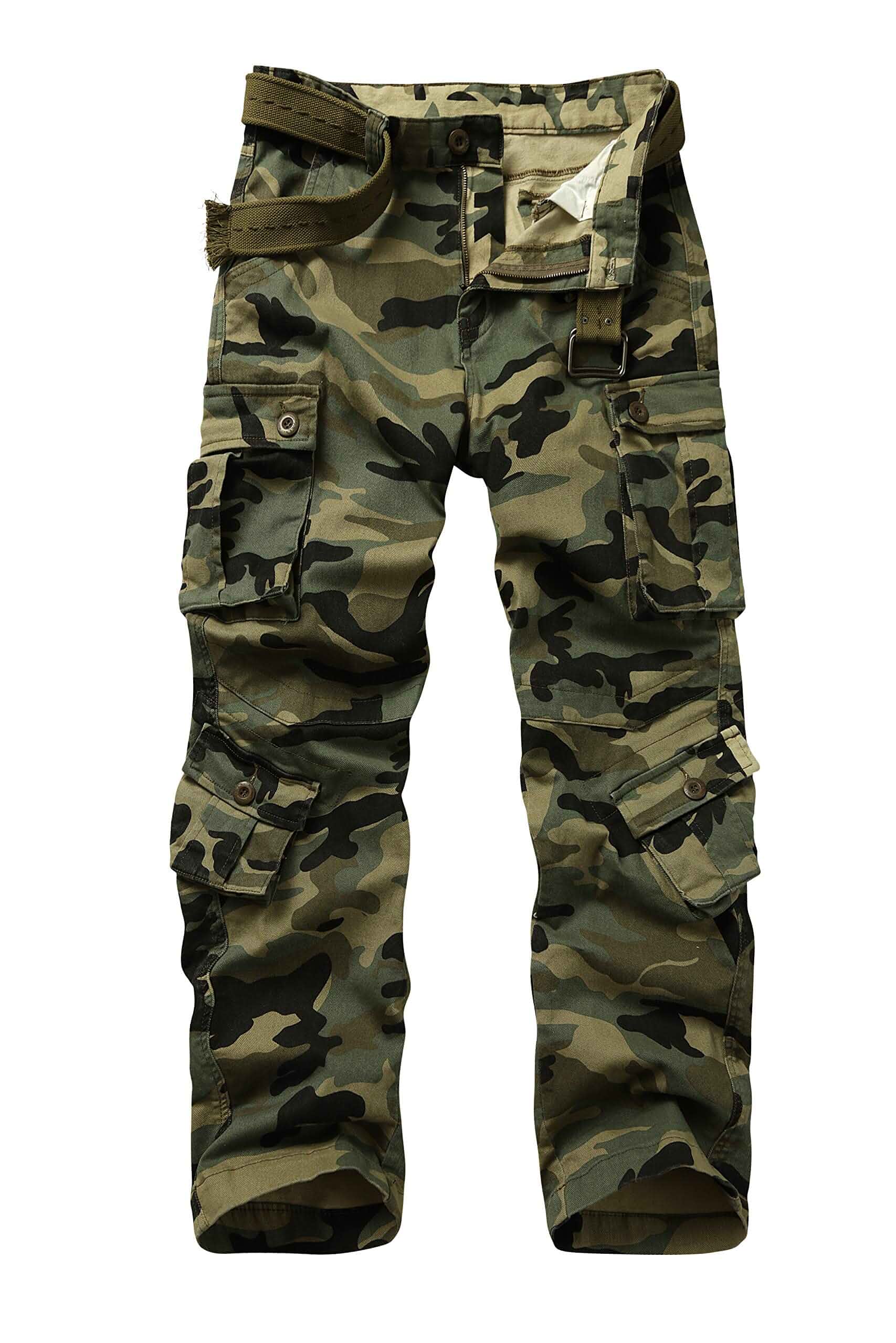 Mens Cargo Pants Camo Work Tactical Rip Stop BDU Casual Army Military Pants 100% Cotton,Wear Resistant,Breathable,Sweat-absorbent,Men's Wild Cargo Pants with 8 Pockets,Relaxed Loose Fit Hiking Pants