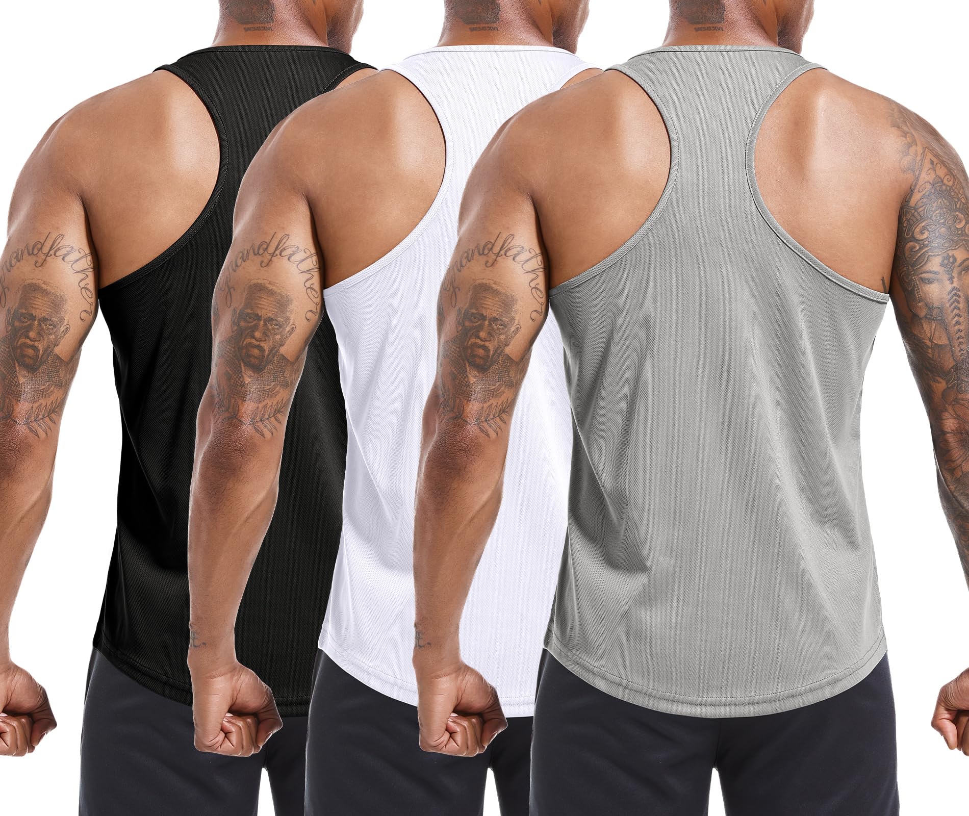 Holure 3er Pack Tank Top Herren, Achselshirts Sport Ärmelloses Shirt Unterhemd Fitness Sleeveless T-Shirt für Training Fitness Bodybuilding Vest