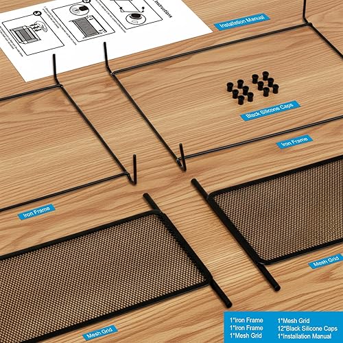 Vista 9 de Comix Organizador de archivos colgante, organizador de carpetas de archivos de tamaño carta con malla de metal, caja de almacenamiento de carpetas