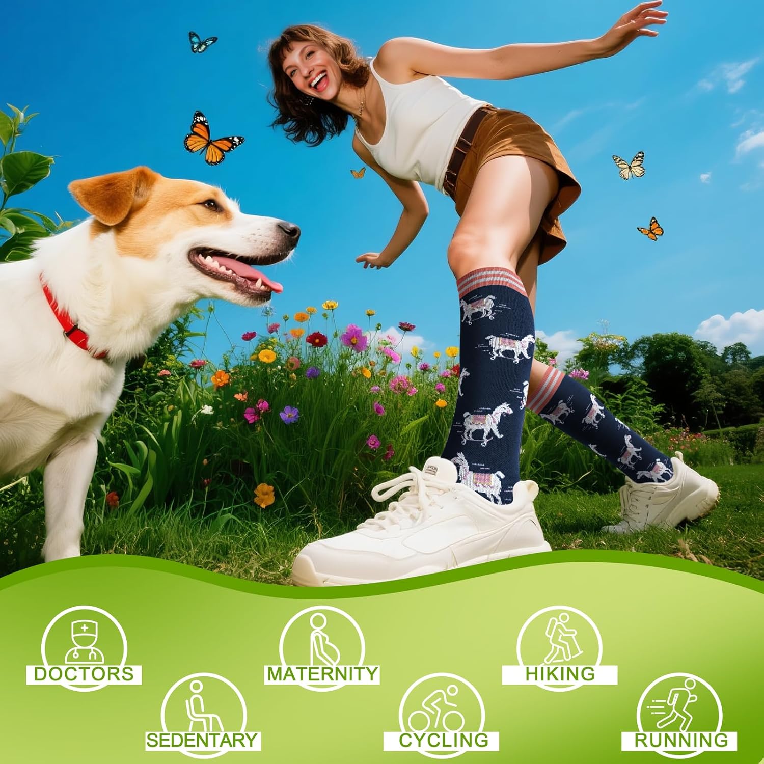 Compression Socks for Women & Men 6 Pairs,20-30mmhg Knee High Compression Socks for Running,Athletic,Travel - Image 6