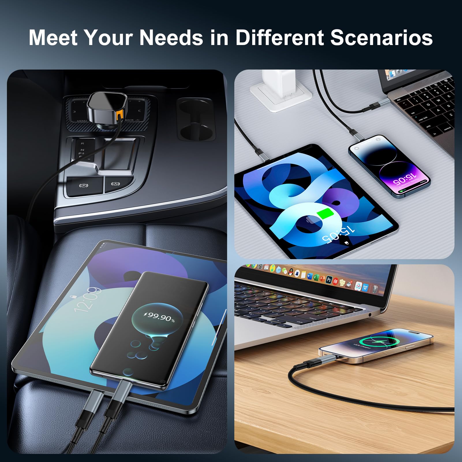 2 adattatori da Lightning a USB C per iPhone 16/16 Pro Max/16 Plus/15, tipo C a Lightning con ricarica rapida e trasferimento dati per Samsung Galaxy S25 Edge/S24, non per audio/cuffie/OTG
