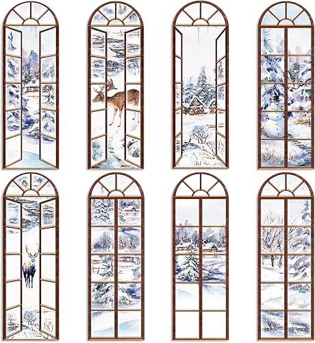 Qeeenar 48 marcadores rústicos de invierno para mujeres, marcadores de libros de nieve de invierno para mujeres, marcadores de Navidad, árbol de