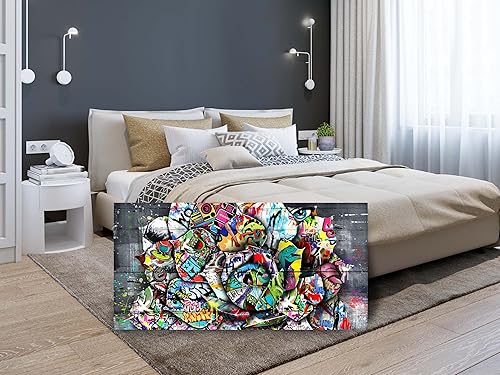 Miniatura 30 de SIXTTART Banksy - Arte de pared en lienzo para sala de estar, arte de pared de graffiti callejero para dormitorio, pintura abstracta grande, arte