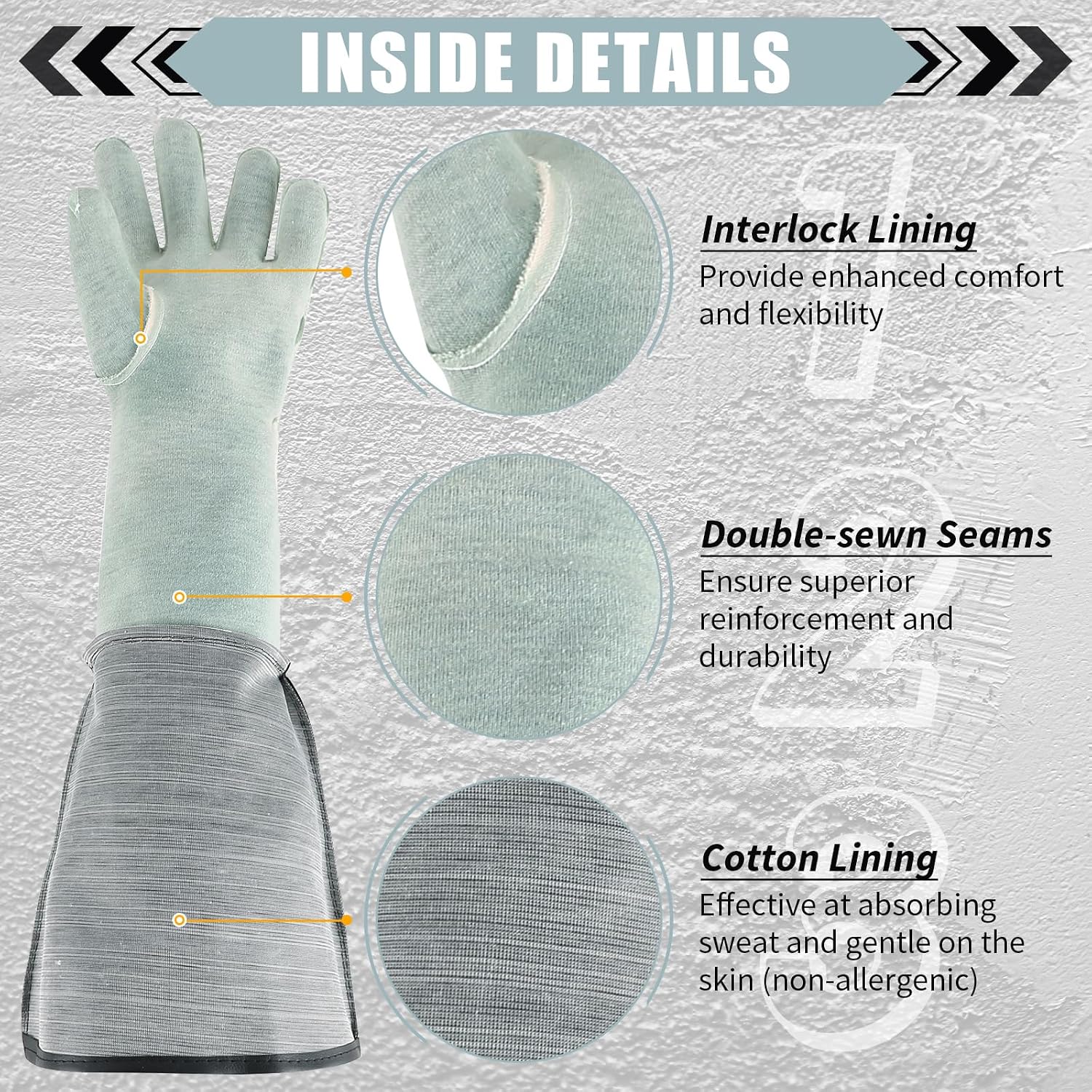 23.6" Rubber Sandblasting Sandblaster Gloves for Blast Cabinets | Black, Rubber Sandblast Cabinet Gloves with Particles Palm, Compatible with Sandblast Blast Cabinets, Universial Gloves