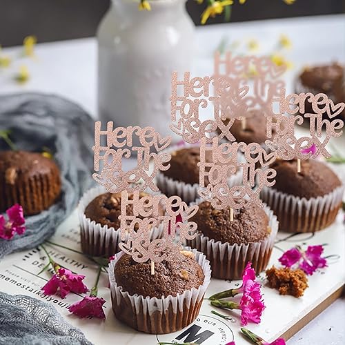 Miniatura 5 de Rsstarxi Paquete de 24 decoraciones para cupcakes con purpurina para revelación de género, para baby shower, niños, decoración de pastel de