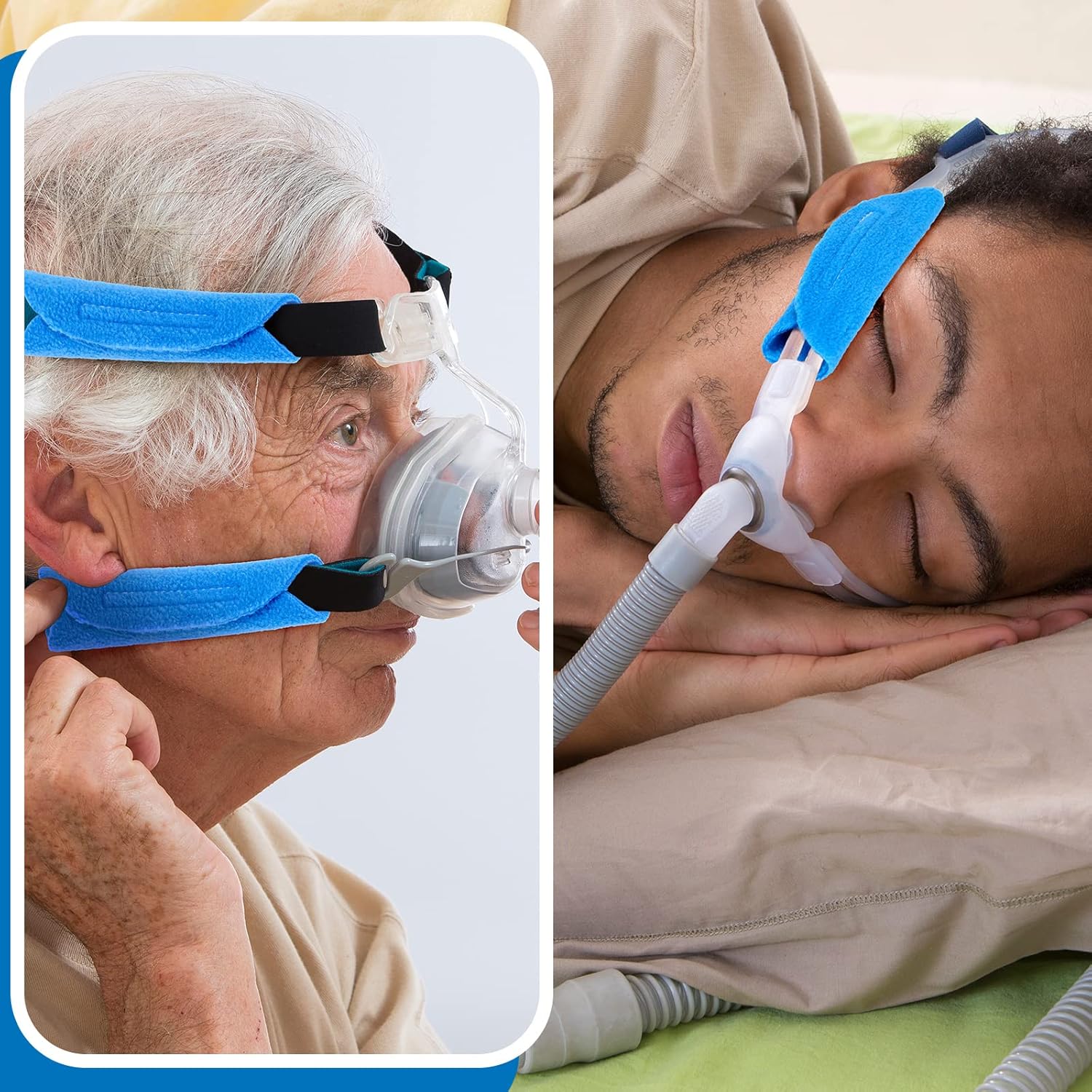 30 Pcs CPAP Strap Covers Strap Comfort Pads Soft Oxygen Tubing Cushion Soft Fleece Strap Pads for Oxygen Users to Full Protect Your Face Sleep Tube Supplies (Blue) : Health & Household