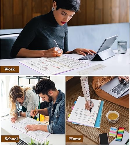 Vista 42 de Cuaderno de papel cuadriculado, cuaderno en espiral de 8.5 x 11 pulgadas, cuadernos de cuadrícula grande A4 para mujeres y hombres, papel gráfico