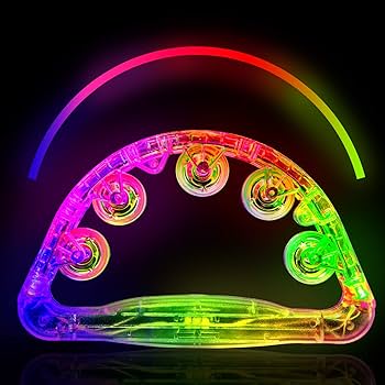 Light Up Tambourines Light Up Tambourine, Glowing In The Dark, Handheld Percussion Musical Instrument Flashing Tambourines