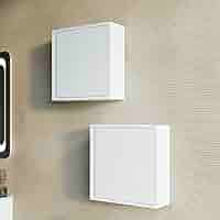 Pensile Bagno Sospeso Monaco 39x39cm - Anta Reversibile Bianco Opaco | MDF Con Rivestimento PVC - Foto 8