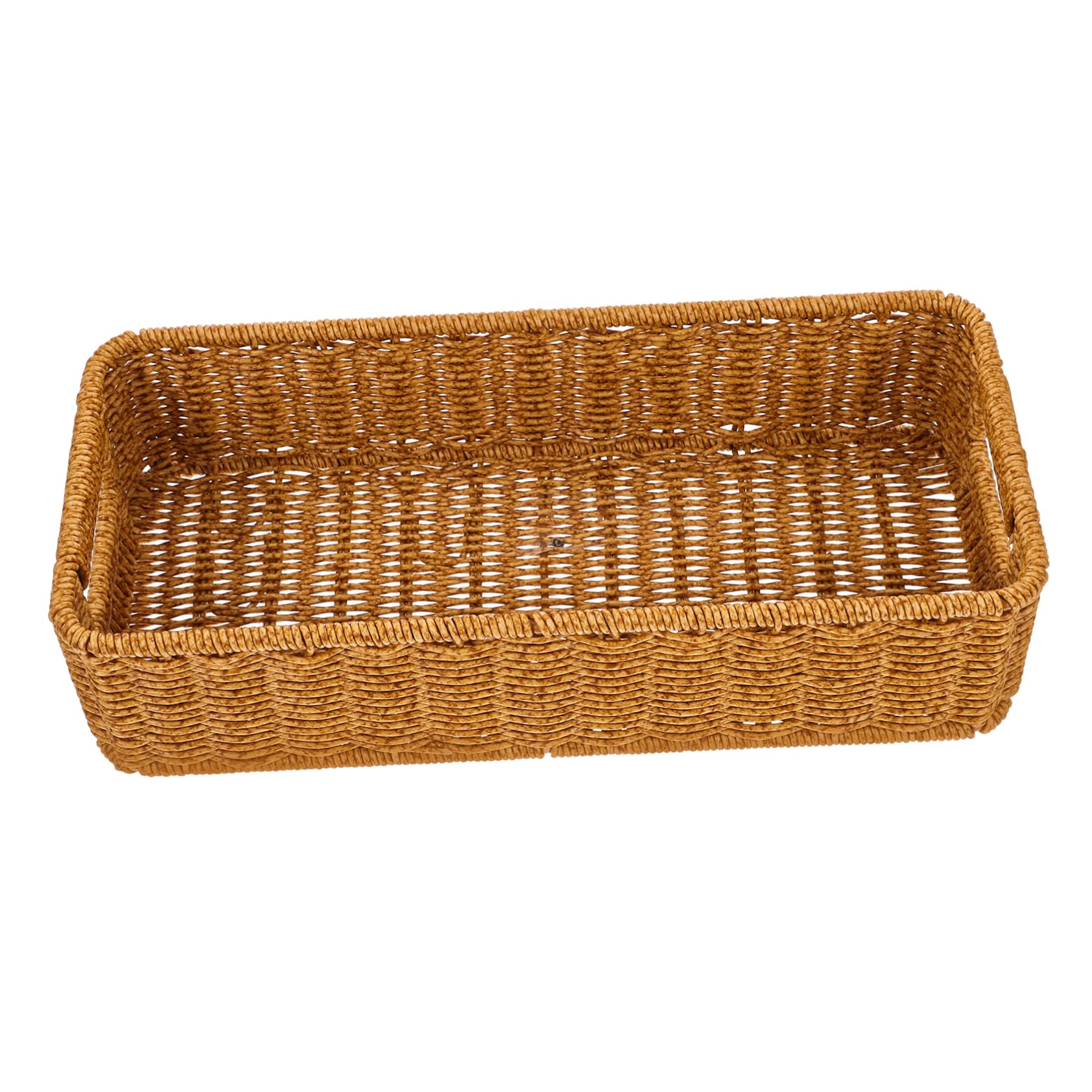 Ciieeo 4 Piezas Cesta De Cubiertos De Ratán Compartimento para Cuchara y Tenedor Cesta De Almacenamiento De Algas Marinas Canastas Nido Decorativas Frutero Ovalado Khaki Ratán De Plástico