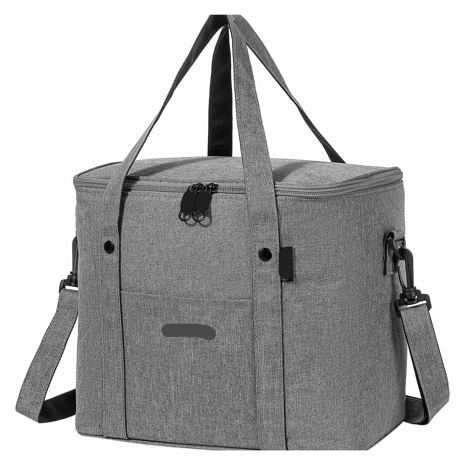 Genérico Bolsa de almuerzo aislada, nevera grande reutilizable con correa for el hombro, Picnic for acampar, 1 ud(Grey)