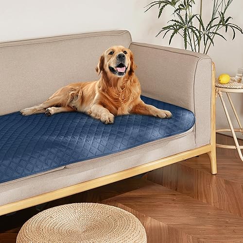 NICETOWN Manta impermeable para perros y gatos de interior, protector de suelo lavable para perros medianos y grandes, funda reversible de 52