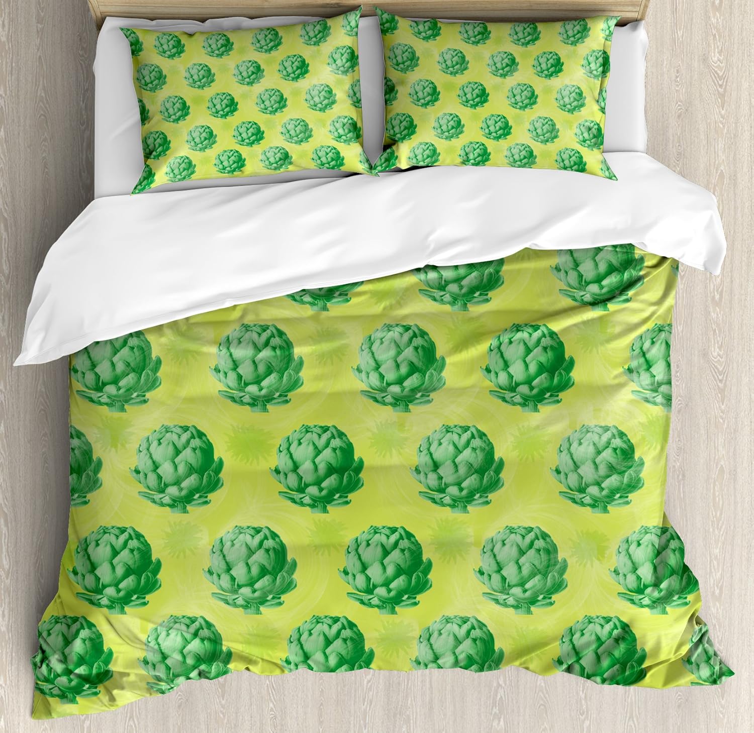 Ambesonne Christmas Duvet Cover Set, Snowman with Scarf Different Funny Poses Noel Festivities Themed Motifs, Decorative 3 Piece Bedding Set with 2 Pillow Shams, Queen Size, Red White Green