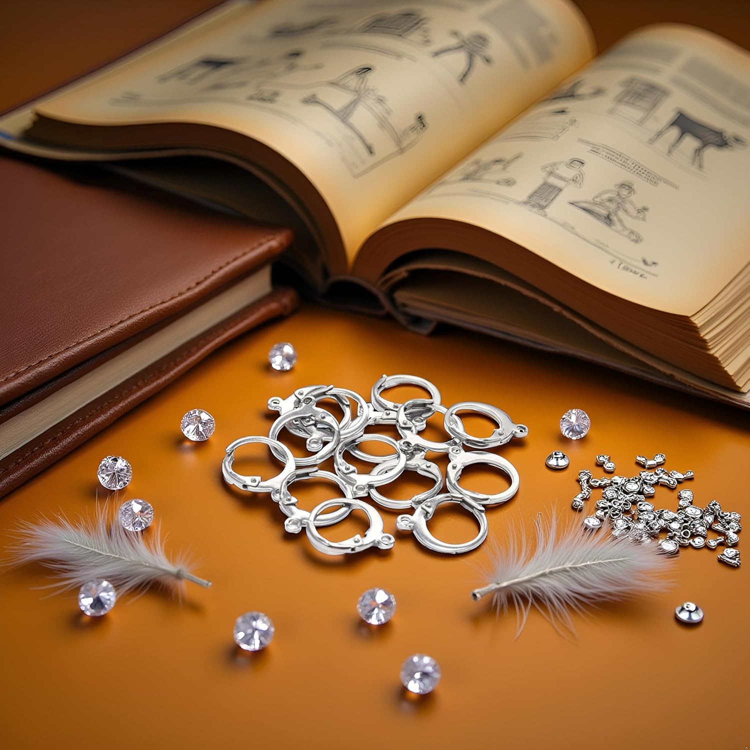 20 Pieces Surgical-Grade Stainless Steel Lever Earring Hooks - Open Loop Findings with 14×12mm Hoop Bases for DIY Jewelry Making Supplies (Silver) - Image 3