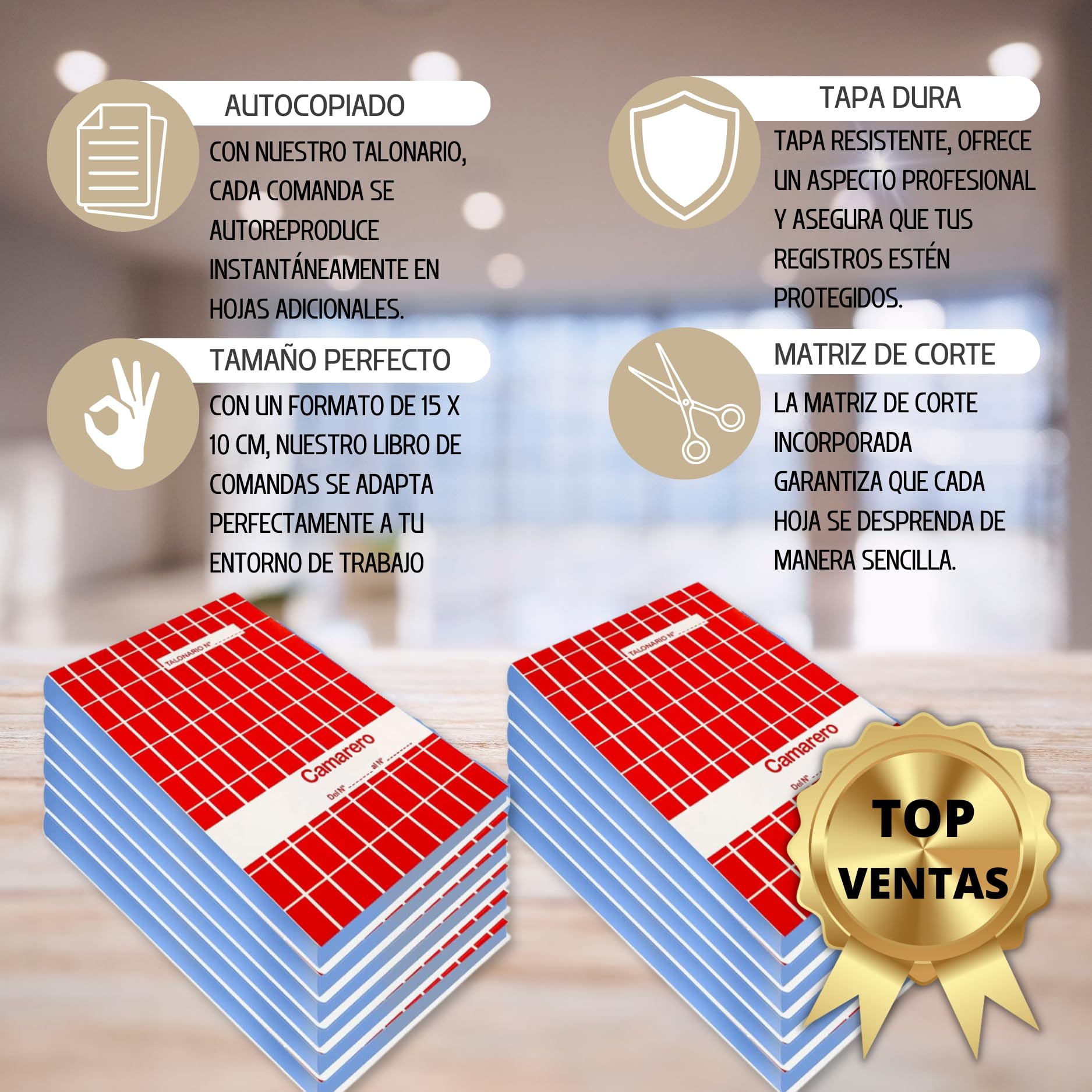 Comandero Per Camerieri - Taccuino Con 80 Fogli Duplicati, Resistente E Pratico - Foto 10