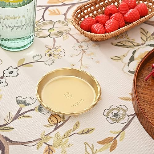 Miniatura 3 de Abuhem Mini tableros de 3 pulgadas para tartas redondas, 100 unidades, moldes desechables dorados para tartas con base recubierta a prueba de grasa,