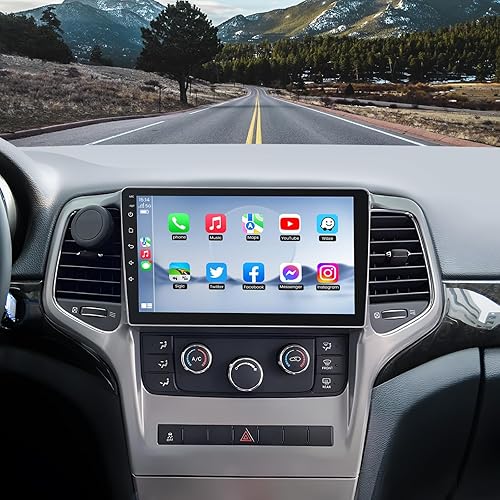 Miniatura 2 de 5GWiFi 8 Core 4G+64G Android 12 Radio estéreo para coche en tablero apto para Jeep Grand Cherokee WK 2008 a 2013, unidad principal con Bluetooth