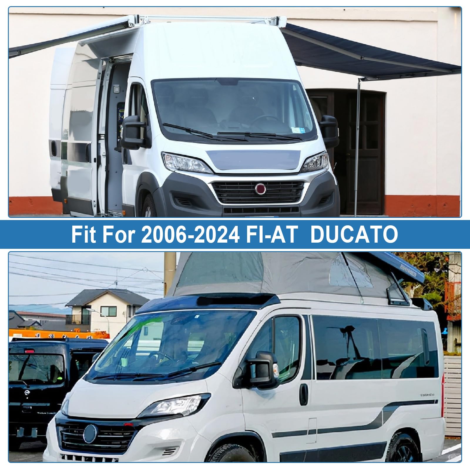 Housse Pare-brise Fiat Ducato 2006-2024 - Argentée - Anti-gel Et Anti-UV - Étanche