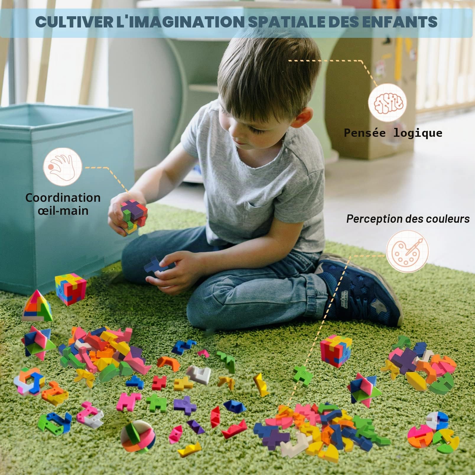 ICEPAPA, 20 pièces Gomme Puzzle Cube, Gomme pour Enfants, convient comme petits Cadeaux Anniversaire Enfant, prix de Tombola pour Enfants ou Gadget Anniversaire Enfant (Contient 5 formes)