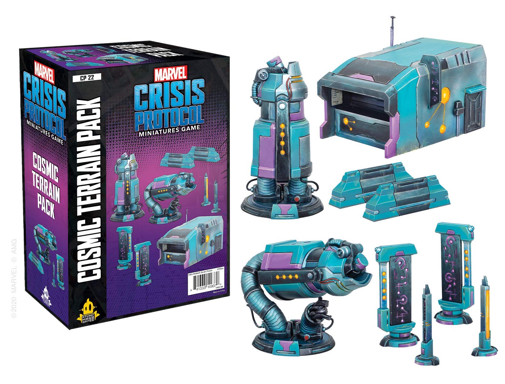 Atomic Mass Games, Marvel Crisis Protocol: Terrain Expansion: Cosmic Terrain Pack, Miniatures Game, Ages 10+, 2+ Players, 45 Minutes Playing Time
