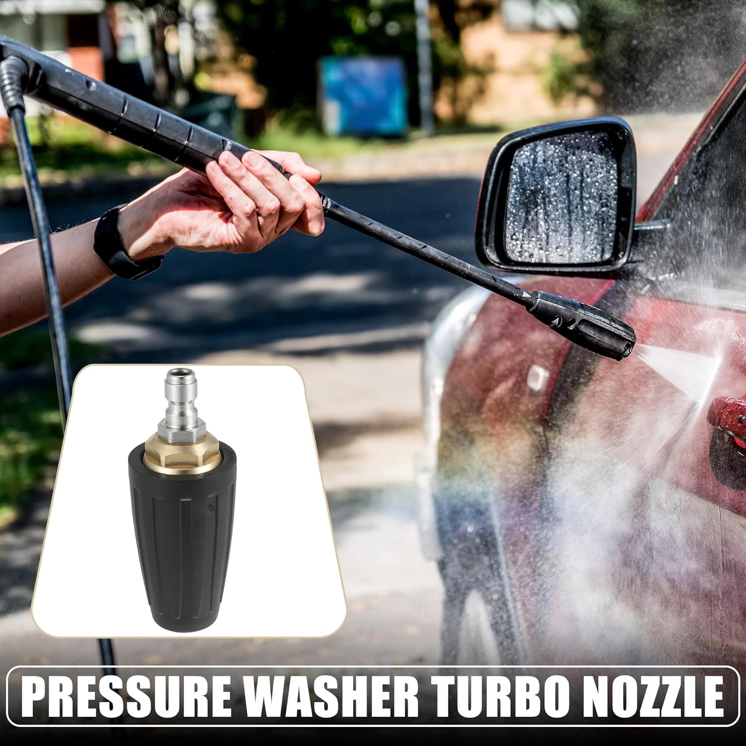 X AUTOHAUX 1/4 Inch Quick Connect 2.5mm Rotating Spray Turbo Nozzle 4000PSI for Pressure Washer Black
