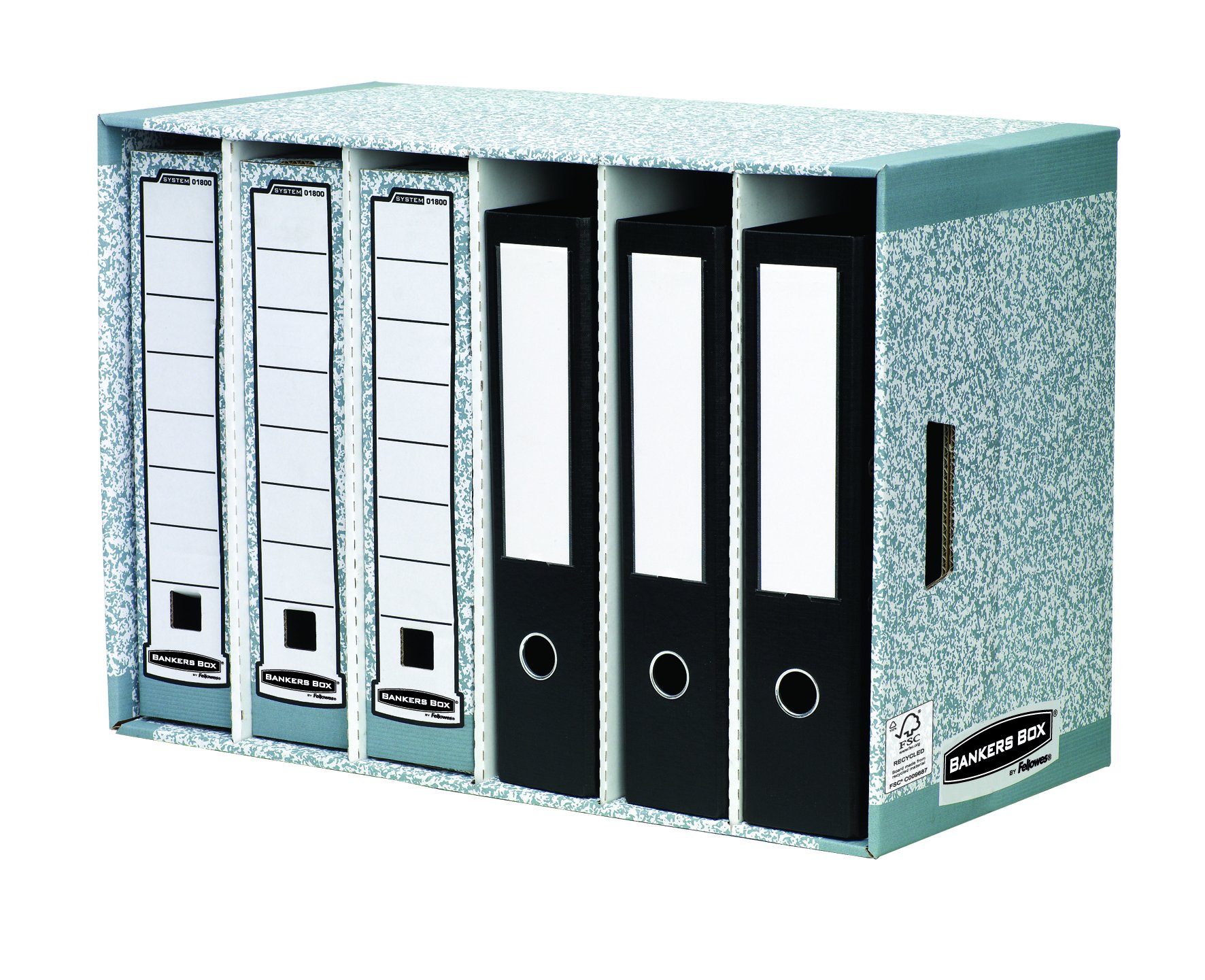 Bankers Box System File Archiviatore Modulare, Set da 5 Pezzi, Grigio
