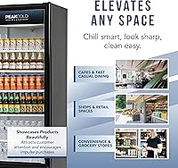Vista 41 de PEAKCOLD+ 2-Door Upright Display Refrigerator - 25.7 Cubic Ft Energy Efficient Black Merchandiser Refrigerator With Glass Doors, White Interior &