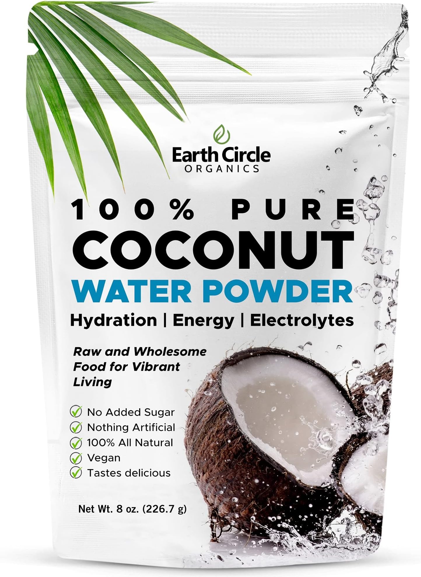 Earth Circle Organics Pure Coconut Water Powder | Hydration | Energy and Elec...