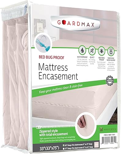 Miniatura 18 de Guardmax Funda de colchón de punto con cremallera, tamaño Queen, impermeable y a prueba de chinches, ropa de cama cómoda, suave y silenciosa con 2 -