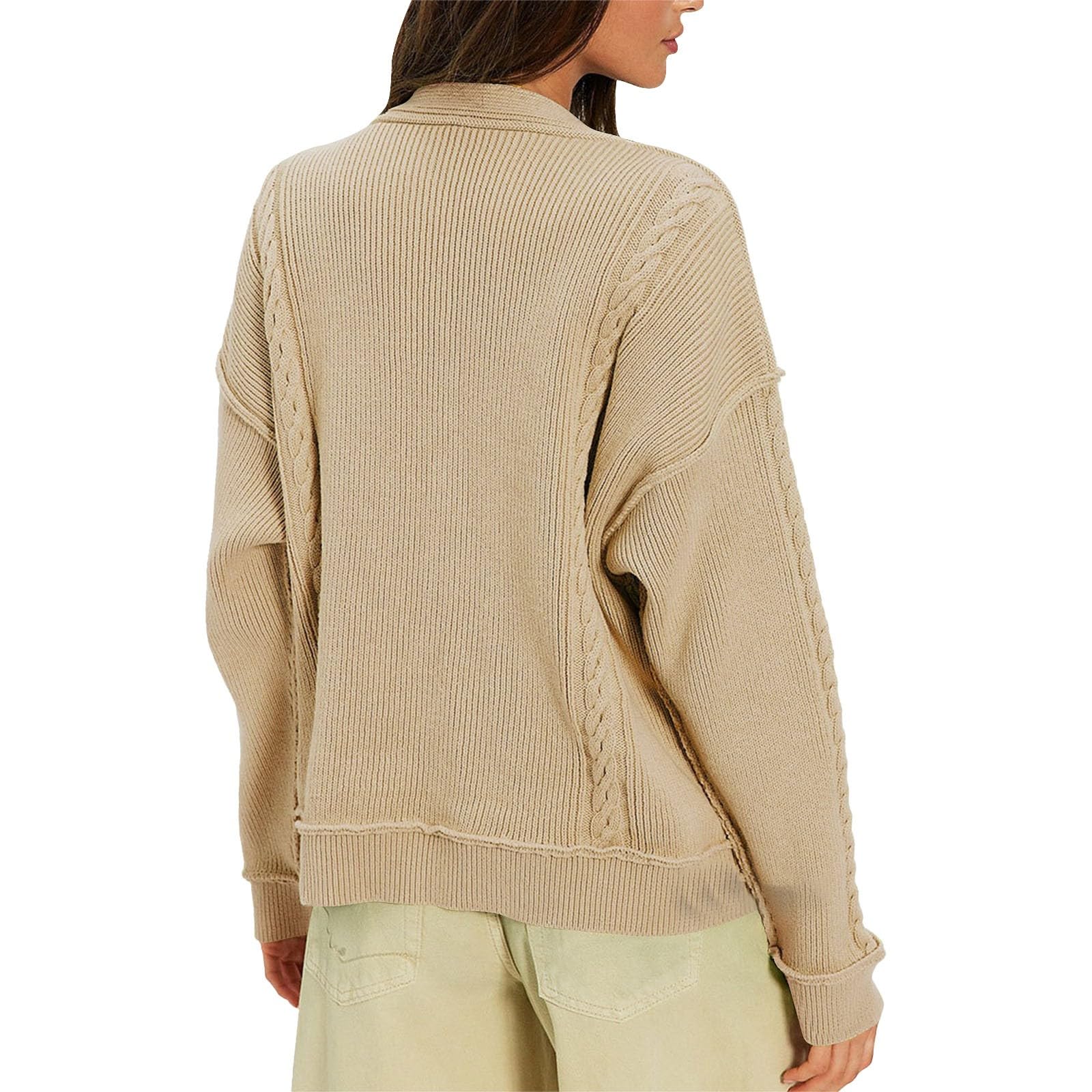 Strickpullover Damen Große Größen, Pulli Damen Kurzarm Basic Pullover | Pullover Damen Winter Sexy, Oversize Pullover Weiss Strick Langärmelig Mode Winterpullover Baggy Winterpullover