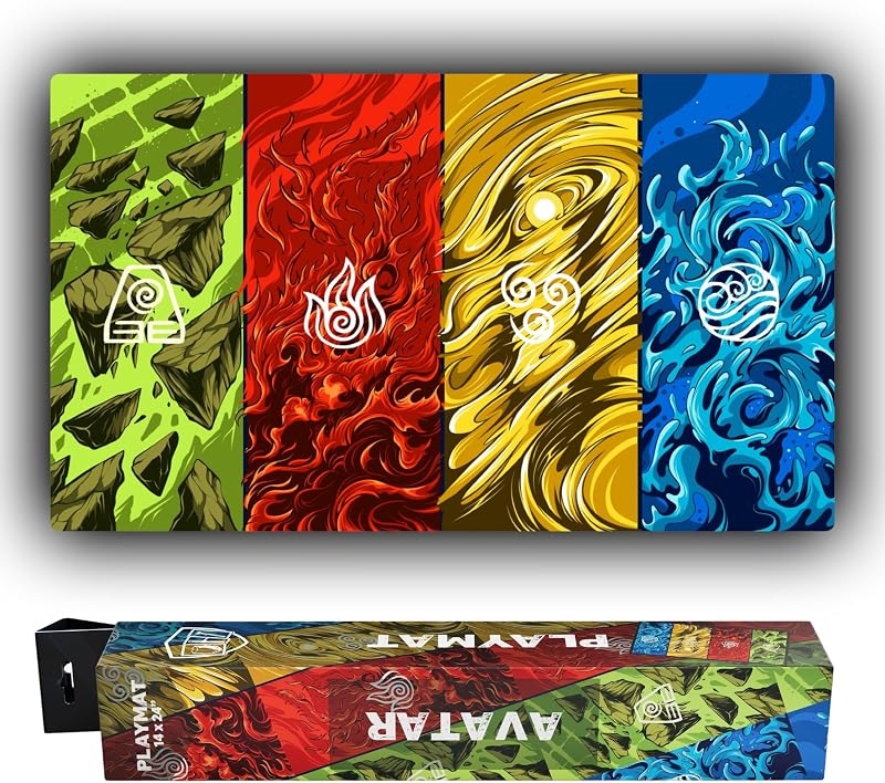 (4 Elements) 100% Hand-Drawn 14x24 TCG/MTG Playmat by Realm Guard