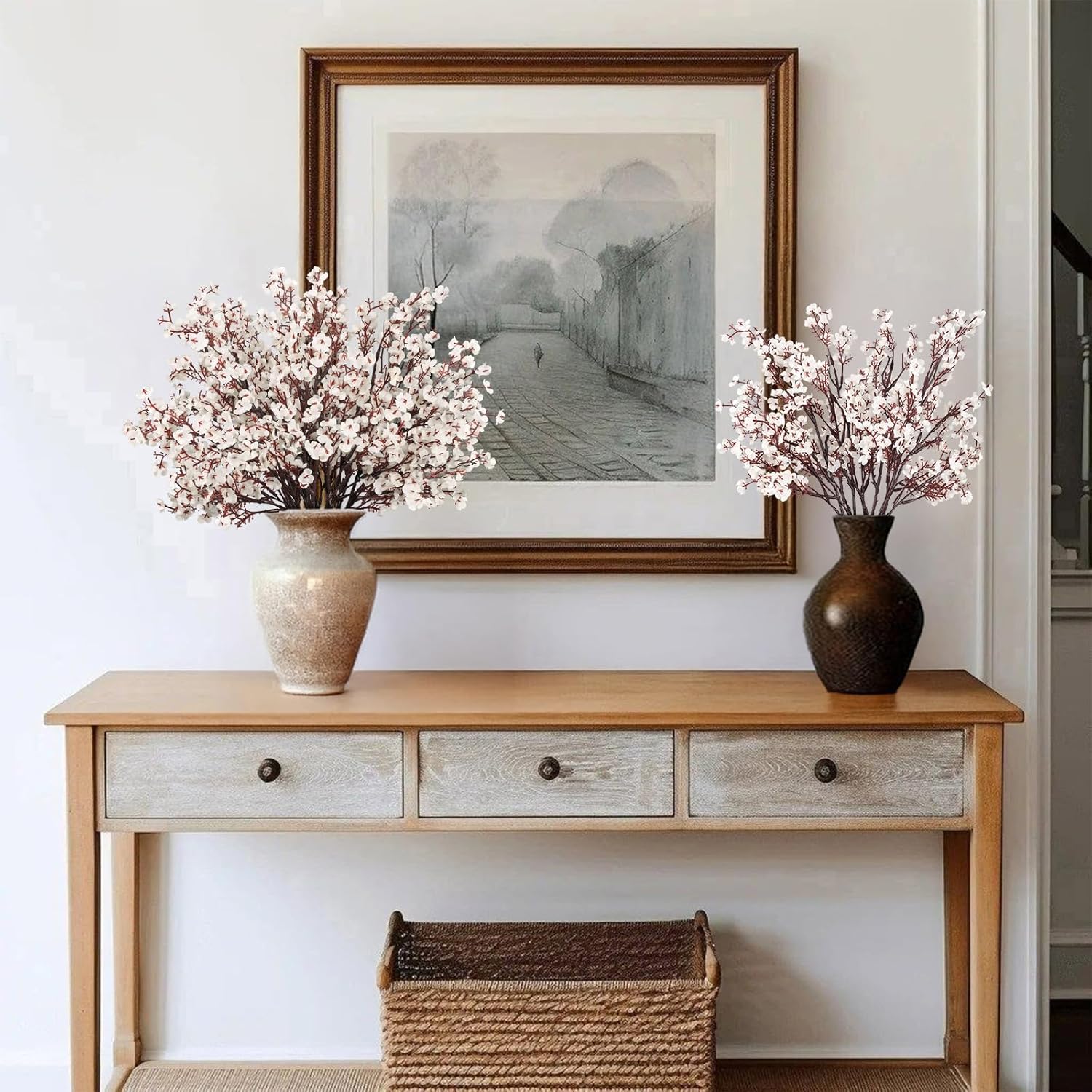 Babys Breath Artificial Flowers, 8 Bundles White Real Touch Fake Flowers Silk Flowers Bulk for Vase Home Office Wedding Spring Indoor Outdoor Centerpiece Table Party Decorations - Image 4