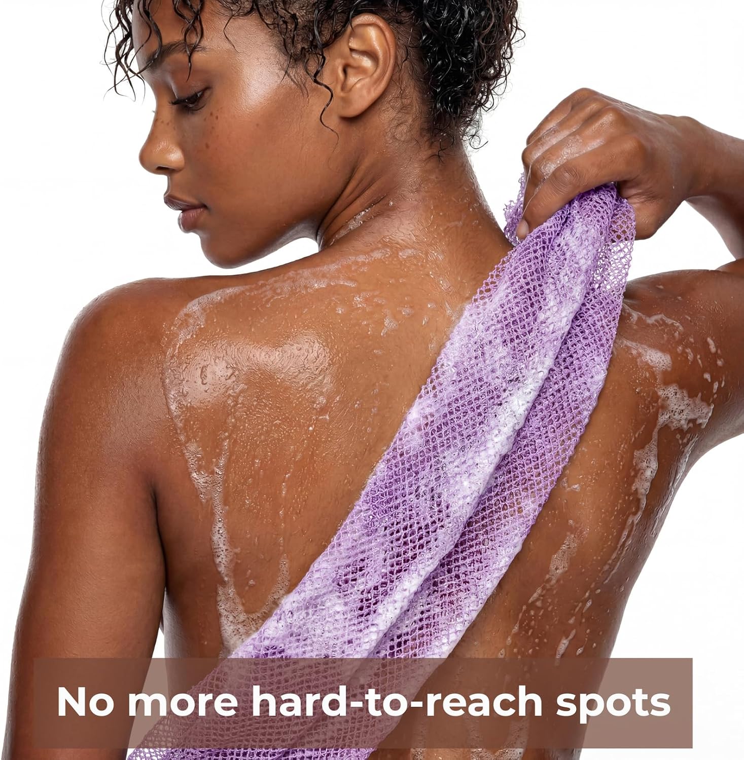 African Net Sponge Authentic 3 Pack, Body Scrubber Exfoliating Bath Sponge for Face and Body, Quick Drying Mesh Body Scrub for All Skin Types, Durable and Travel Friendly (Purple, Lavender, Violet) image 2