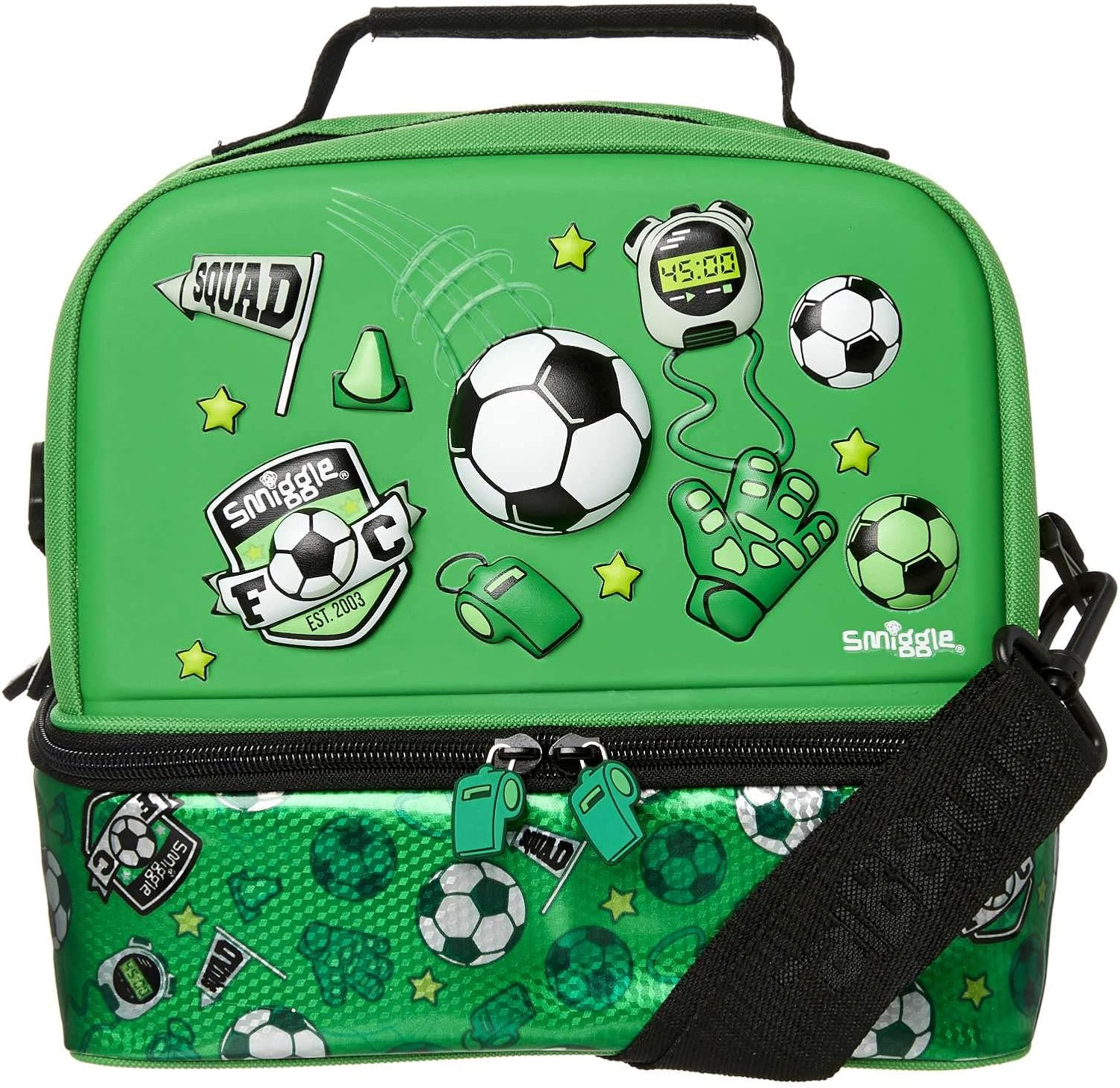 Smiggle Squad Hardtop Lunch Box W/Strap (Green) Home & Kitchen