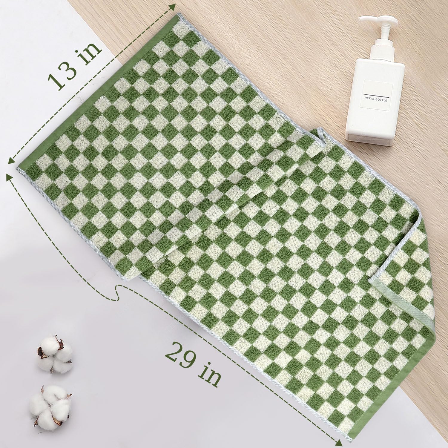 Jacquotha Hand Towels for Bathroom 4 Pack, Cotton Soft Absorbent for Face Spa Bath Gym Kitchen, Hand Towel Set Decorative Checkered, 13 x 29 Inches, 4 Colors - Image 7