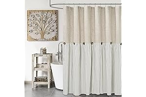 Farmhouse Button Shower Curtain - 72x78 Shower Curtain Fabric