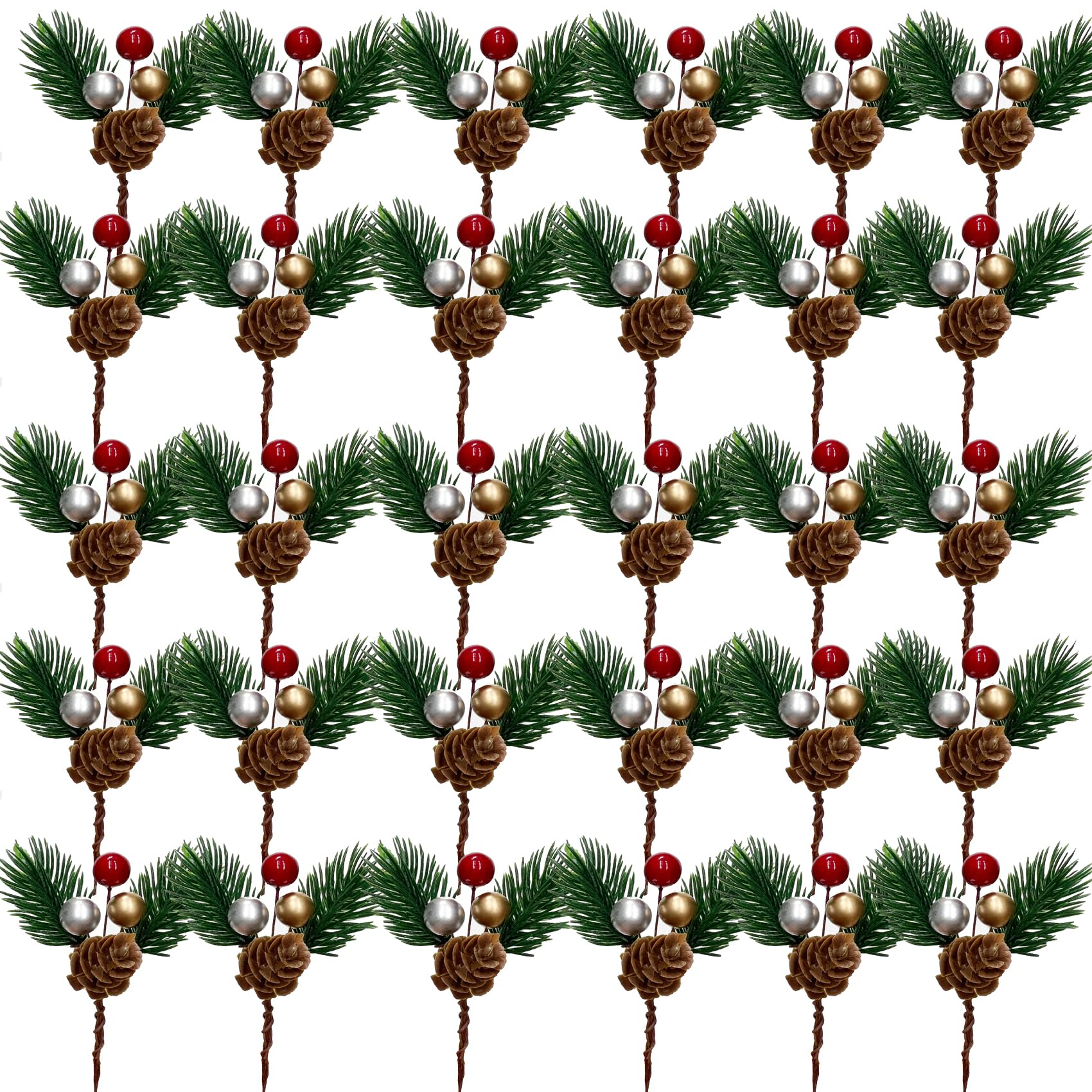Pins en pin artificiel (x30) multicolores pour compositions florales