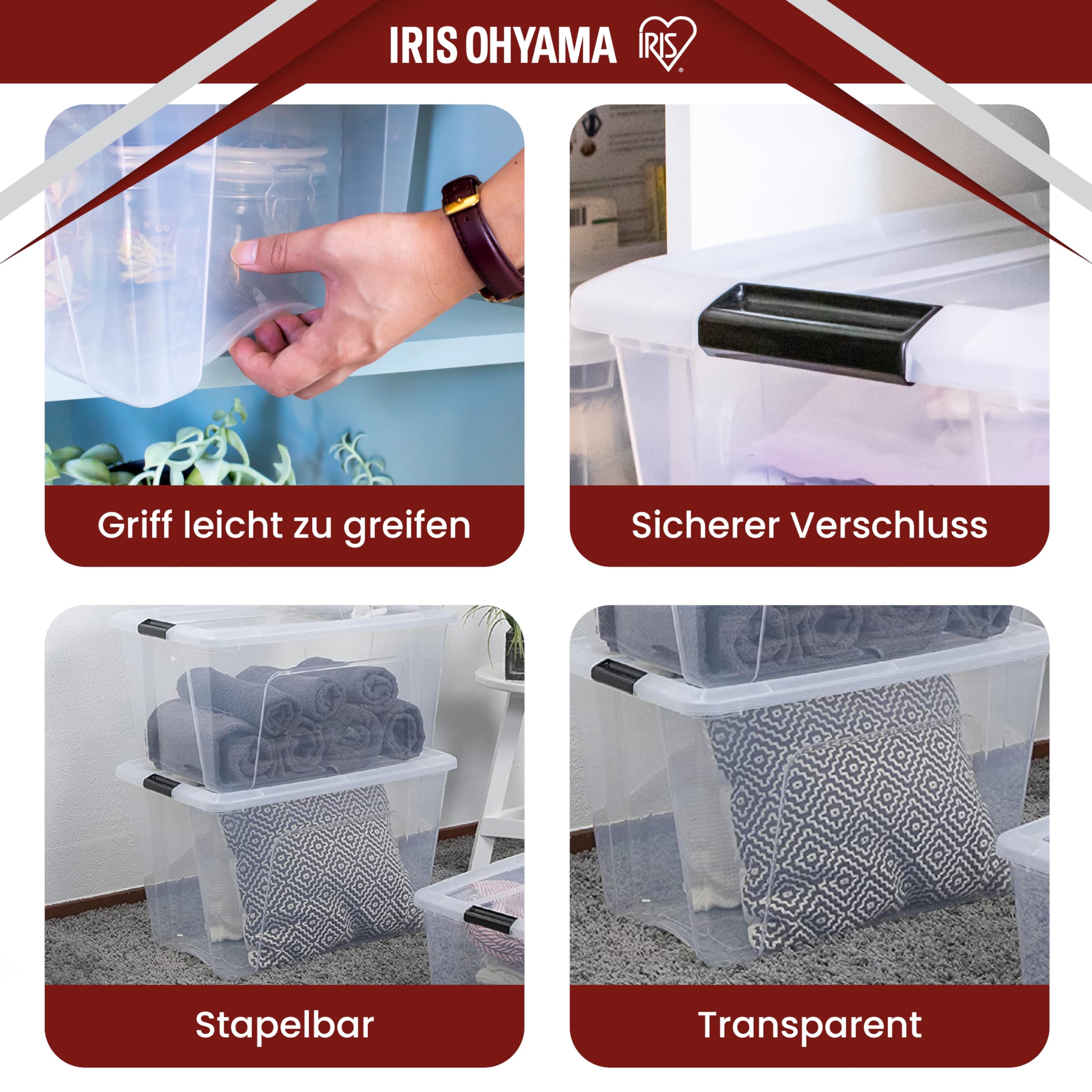 Iris Ohyama Aufbewahrungsbox mit Deckel Groß 60 L – Bild 4