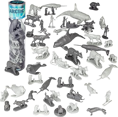 Miniatura 1 de Arctic Animals - Juego de figuras de acción de 48 piezas de mini figuras de animales polares, juego de vida silvestre, incluye osos de juguete,