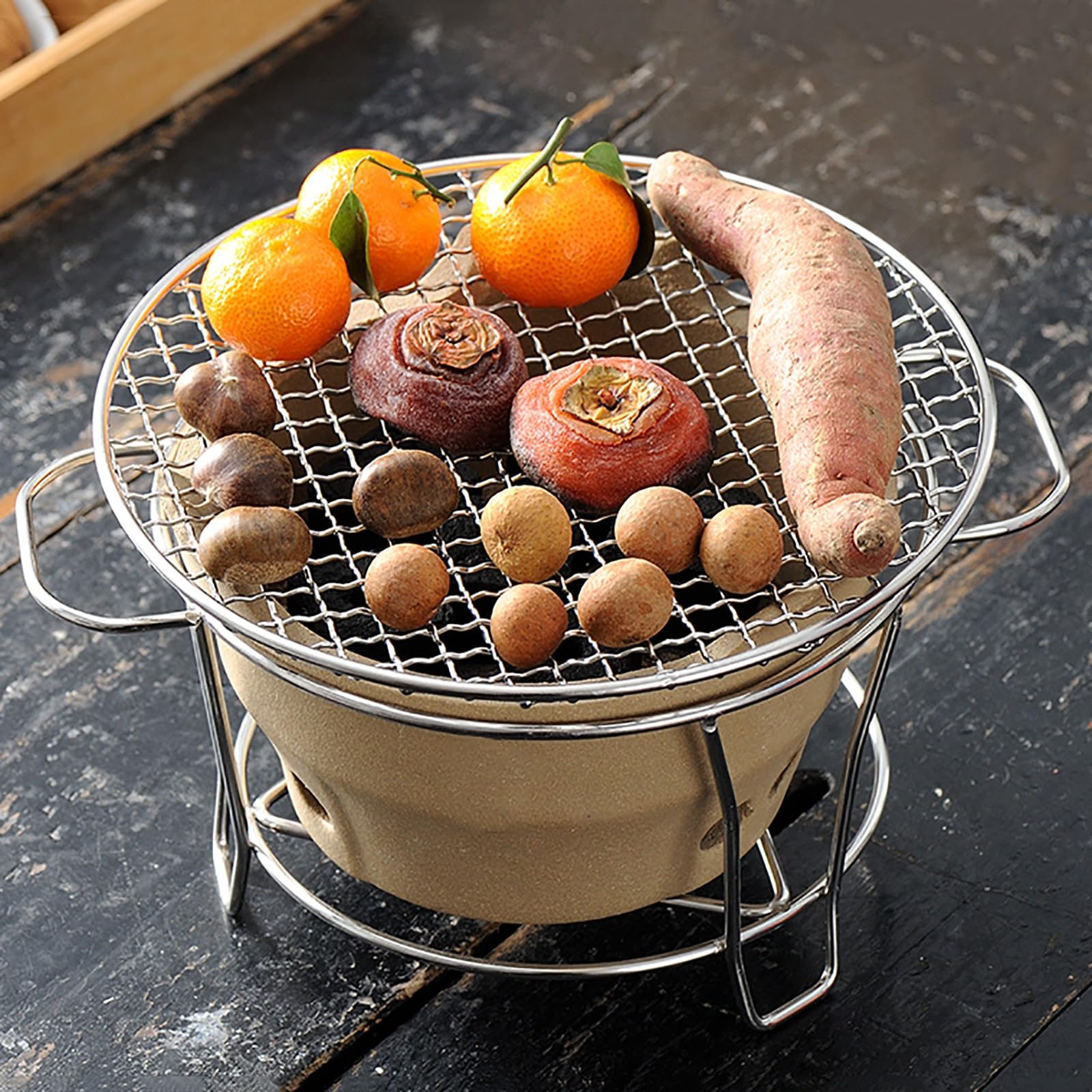 Barbecue à charbon portable argile pour cuisine plein air et rando